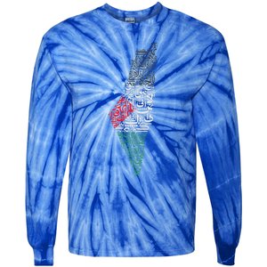 Palestine Free Palestine in Arabic Free Gaza Palestine Flag Tie-Dye Long Sleeve Shirt