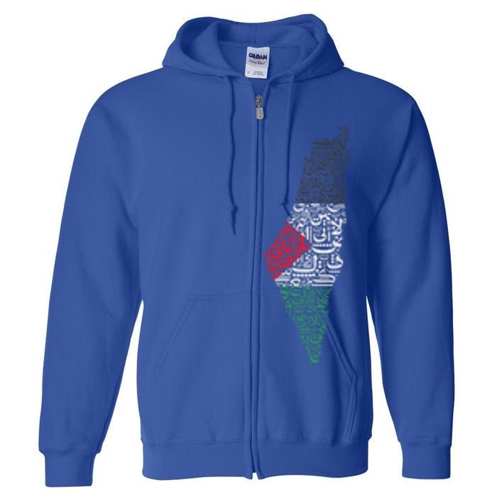 Palestine Free Palestine in Arabic Free Gaza Palestine Flag Full Zip Hoodie