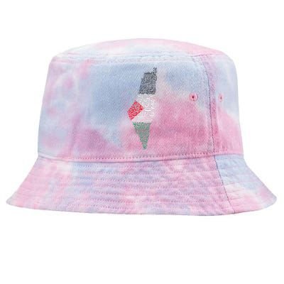 Palestine Free Palestine in Arabic Free Gaza Palestine Flag Tie-Dyed Bucket Hat