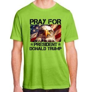 Pray For President Donald Trump American Flag Eagle Adult ChromaSoft Performance T-Shirt