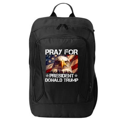 Pray For President Donald Trump American Flag Eagle City Backpack