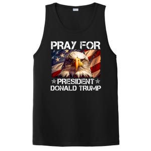 Pray For President Donald Trump American Flag Eagle PosiCharge Competitor Tank