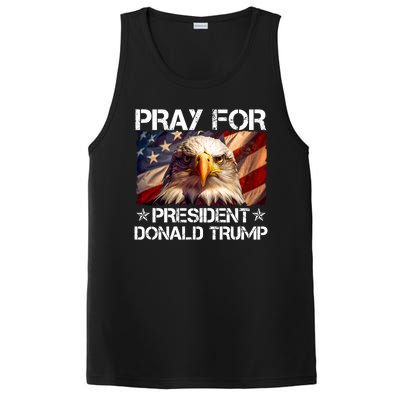 Pray For President Donald Trump American Flag Eagle PosiCharge Competitor Tank