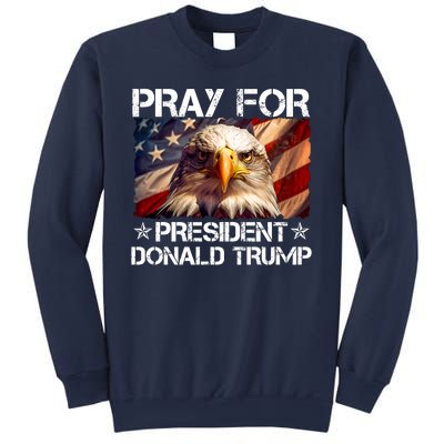 Pray For President Donald Trump American Flag Eagle Sweatshirt