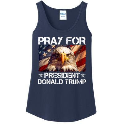 Pray For President Donald Trump American Flag Eagle Ladies Essential Tank