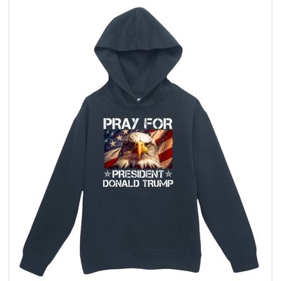 Pray For President Donald Trump American Flag Eagle Urban Pullover Hoodie