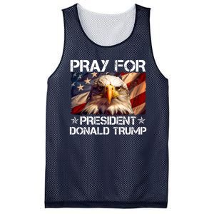 Pray For President Donald Trump American Flag Eagle Mesh Reversible Basketball Jersey Tank