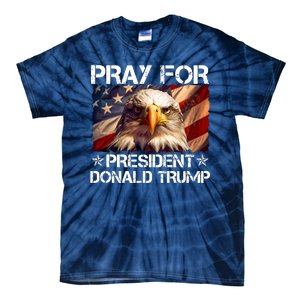 Pray For President Donald Trump American Flag Eagle Tie-Dye T-Shirt