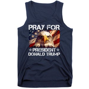 Pray For President Donald Trump American Flag Eagle Tank Top