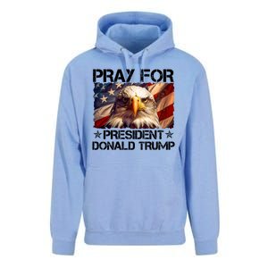 Pray For President Donald Trump American Flag Eagle Unisex Surf Hoodie