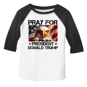 Pray For President Donald Trump American Flag Eagle Toddler Fine Jersey T-Shirt