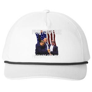 Pray For Peace Prepare For War Trump Snapback Five-Panel Rope Hat