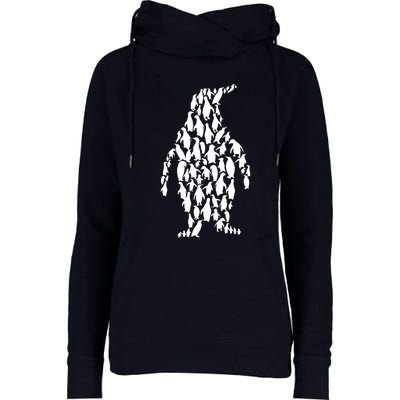 Penguin Funny Womens Funnel Neck Pullover Hood