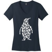 Penguin Funny Women's V-Neck T-Shirt