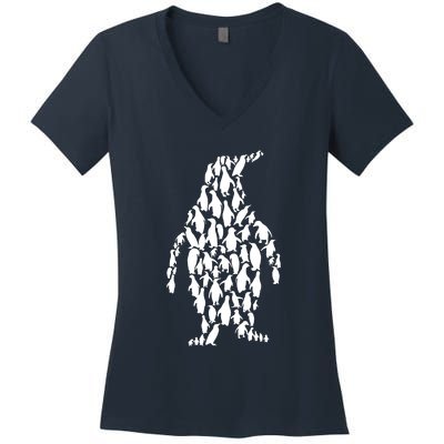 Penguin Funny Women's V-Neck T-Shirt