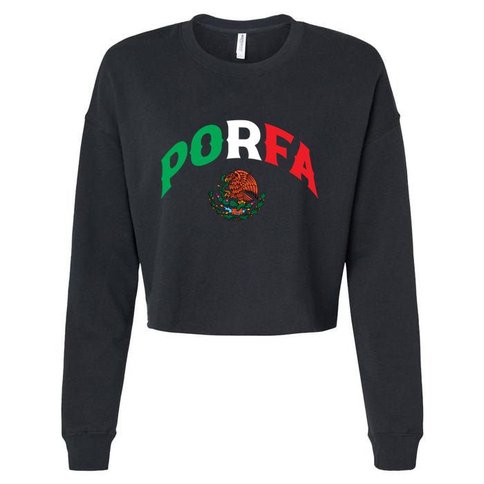 Porfa Flag Cropped Pullover Crew