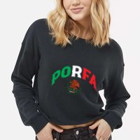 Porfa Flag Cropped Pullover Crew