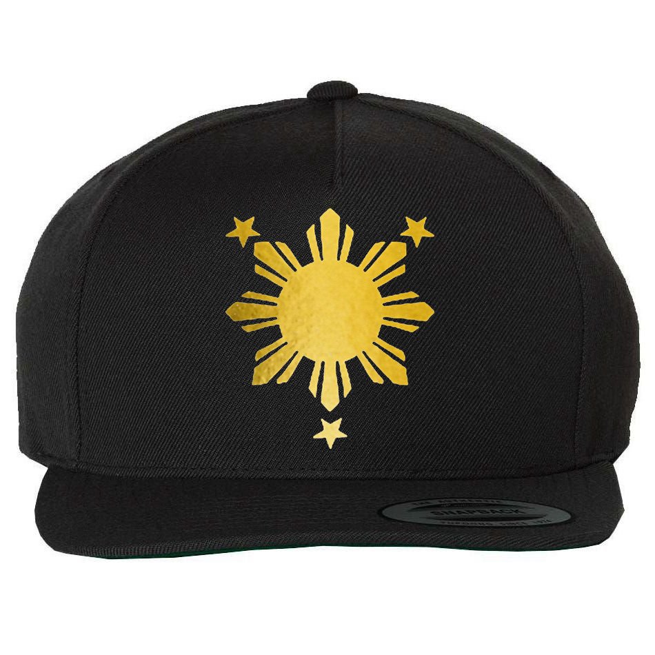 Philippines Flag Pride Filipino Filipina Wool Snapback Cap