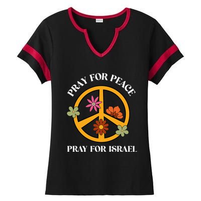 Pray For Peace Pray For Israel Stand For Israel Shalom  Ladies Halftime Notch Neck Tee