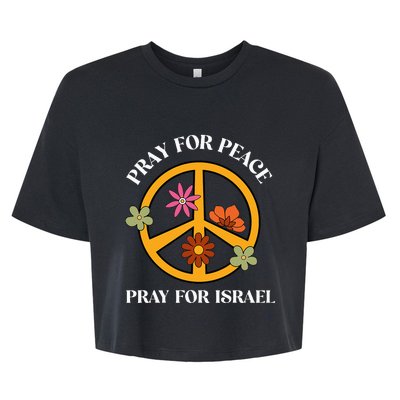 Pray For Peace Pray For Israel Stand For Israel Shalom  Bella+Canvas Jersey Crop Tee