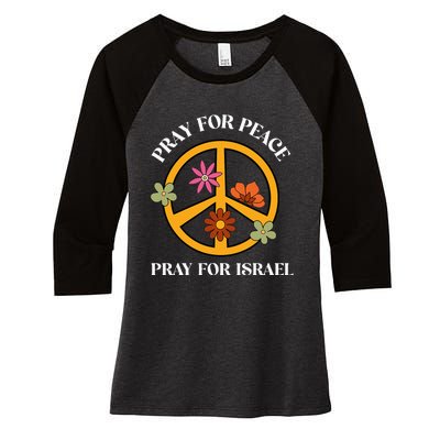 Pray For Peace Pray For Israel Stand For Israel Shalom  Women's Tri-Blend 3/4-Sleeve Raglan Shirt