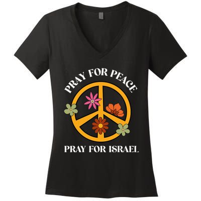 Pray For Peace Pray For Israel Stand For Israel Shalom  Women's V-Neck T-Shirt