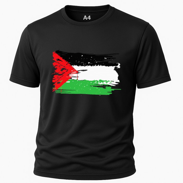 Palestine Flag Cooling Performance Crew T-Shirt