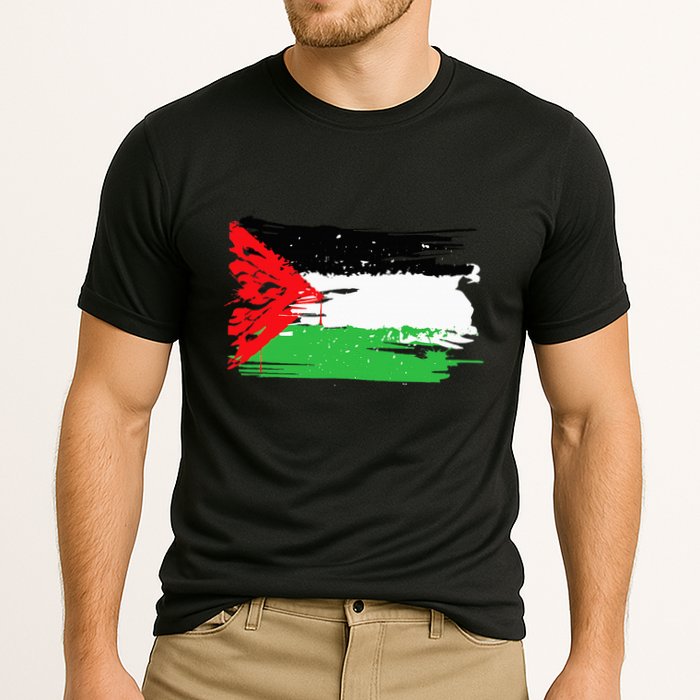 Palestine Flag Cooling Performance Crew T-Shirt