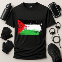 Palestine Flag Cooling Performance Crew T-Shirt