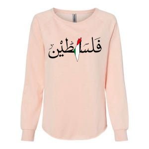 Palestine Free Palestine in Arabic Free Gaza Palestine Map Womens California Wash Sweatshirt