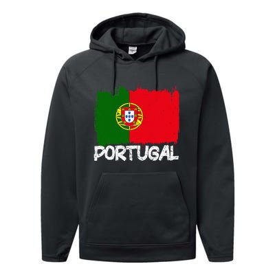 Portugal Flag Performance Fleece Hoodie