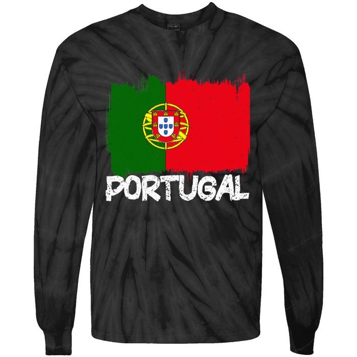 Portugal Flag Tie-Dye Long Sleeve Shirt