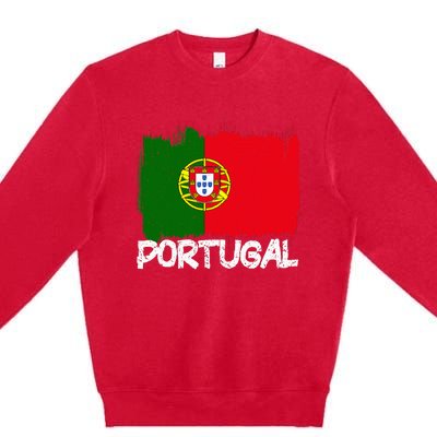 Portugal Flag Premium Crewneck Sweatshirt