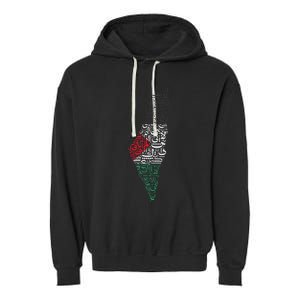 Palestine Free Palestine in Arabic Free Gaza Palestine Flag Garment-Dyed Fleece Hoodie