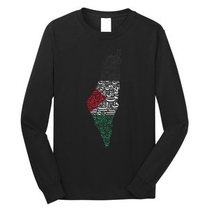 Palestine Free Palestine in Arabic Free Gaza Palestine Flag Long Sleeve Shirt