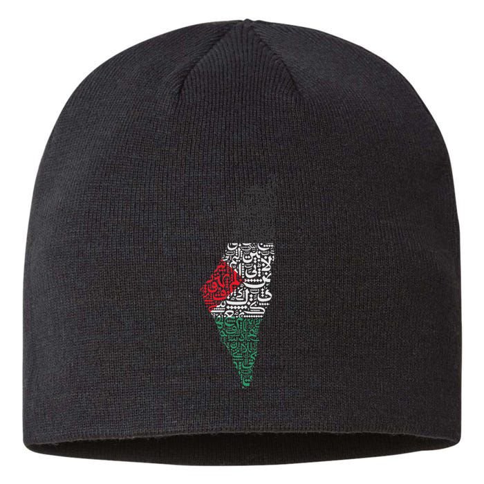 Palestine Free Palestine in Arabic Free Gaza Palestine Flag Sustainable Beanie