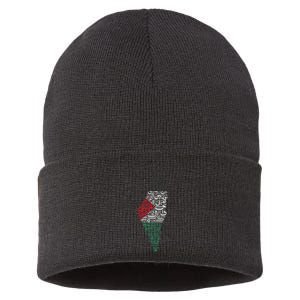 Palestine Free Palestine in Arabic Free Gaza Palestine Flag Sustainable Knit Beanie