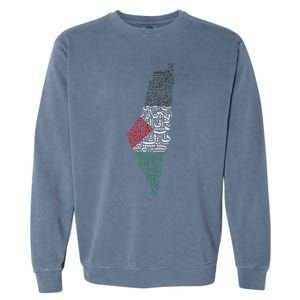 Palestine Free Palestine in Arabic Free Gaza Palestine Flag Garment-Dyed Sweatshirt