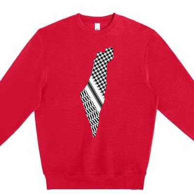 Palestine Free Palestine Free Gaza Palestine Flag Premium Crewneck Sweatshirt