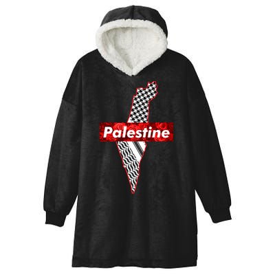 Palestine Free Palestine Free Gaza Palestine Flag Arabic Cool Gift Hooded Wearable Blanket