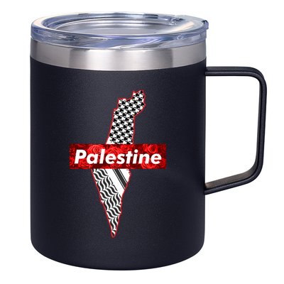 Palestine Free Palestine Free Gaza Palestine Flag Arabic Cool Gift 12oz Stainless Steel Coffee Mug