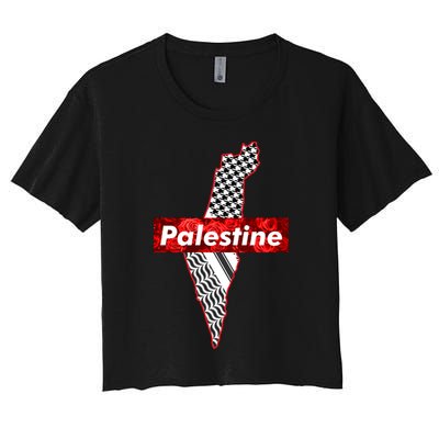 Palestine Free Palestine Free Gaza Palestine Flag Arabic Cool Gift Crop Top