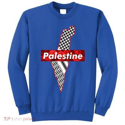 Palestine Free Palestine Free Gaza Palestine Flag Arabic Cool Gift Tall Sweatshirt