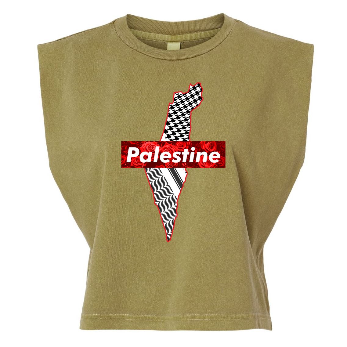 Palestine Free Palestine Free Gaza Palestine Flag Arabic Cool Gift Garment-Dyed Women's Muscle Tee