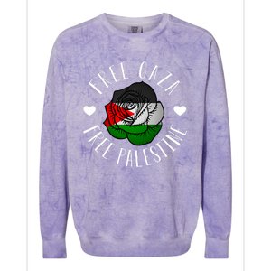 Palestine Free Palestine Free Gaza Palestine Flag Arabic Colorblast Crewneck Sweatshirt