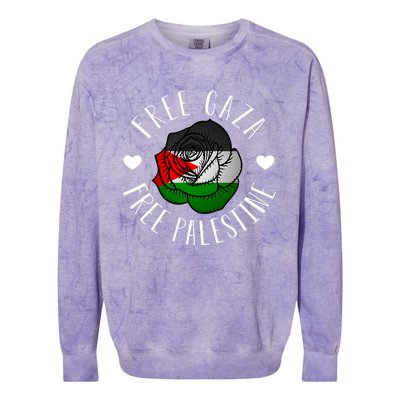 Palestine Free Palestine Free Gaza Palestine Flag Arabic Colorblast Crewneck Sweatshirt