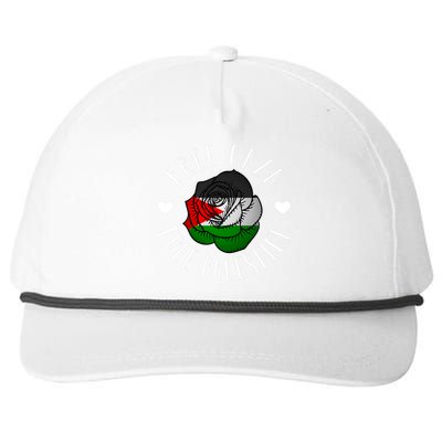 Palestine Free Palestine Free Gaza Palestine Flag Arabic Snapback Five-Panel Rope Hat