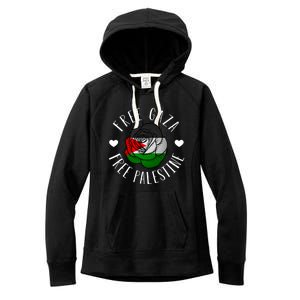 Palestine Free Palestine Free Gaza Palestine Flag Arabic Women's Fleece Hoodie