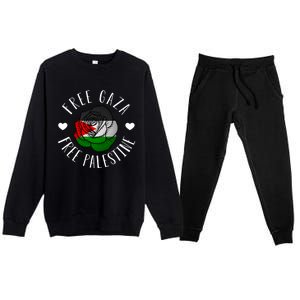 Palestine Free Palestine Free Gaza Palestine Flag Arabic Premium Crewneck Sweatsuit Set