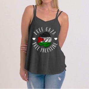 Palestine Free Palestine Free Gaza Palestine Flag Arabic Women's Strappy Tank